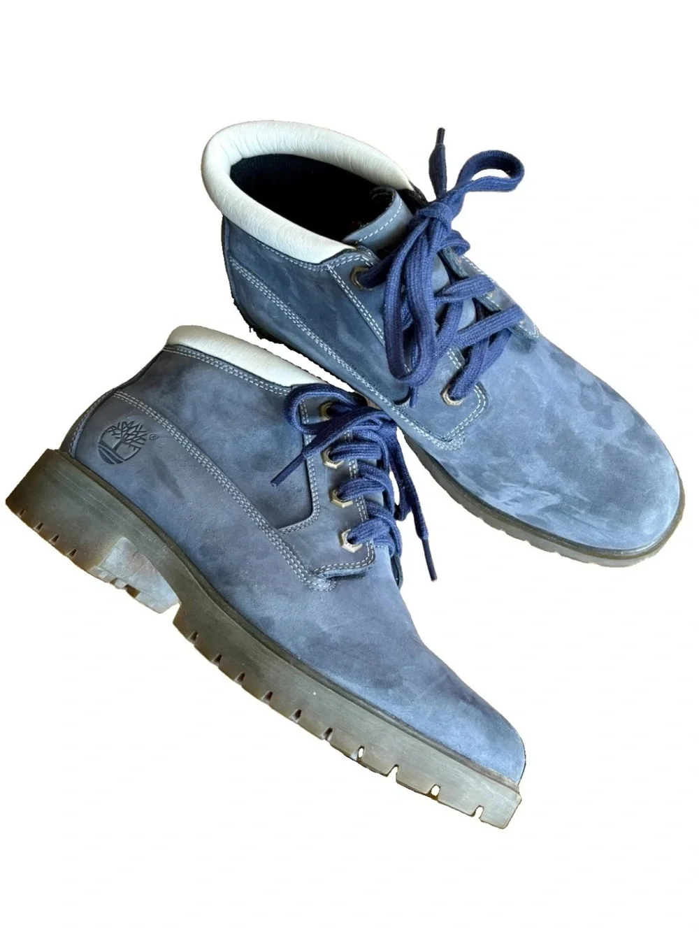 Vtg TIMBERLAND Y2K Blue Suede Chukka Bootie NELLIE Waterproof 69636 WMN 8.5 RARE